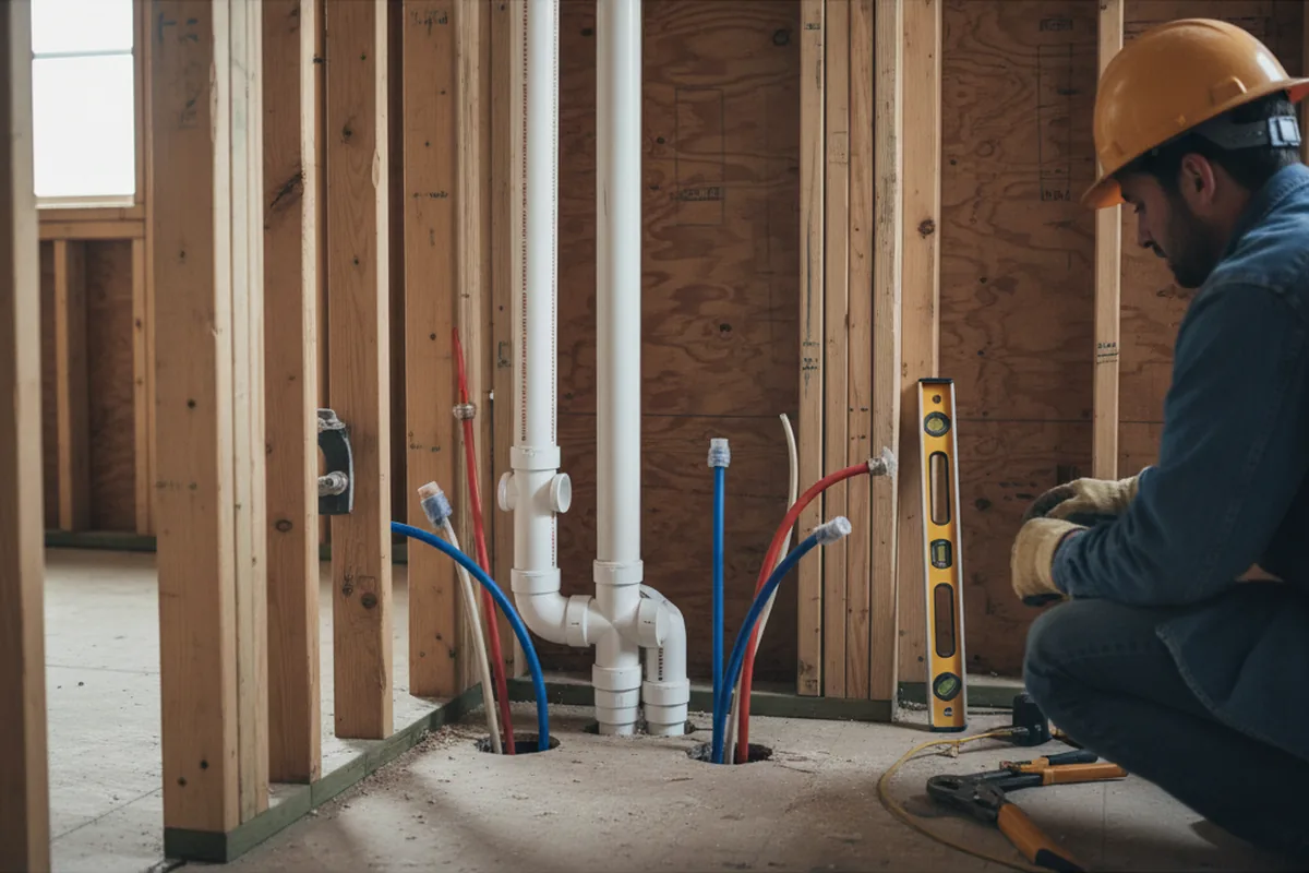Drain and supply rough-in during Garbage Disposal Repair in Calhoun